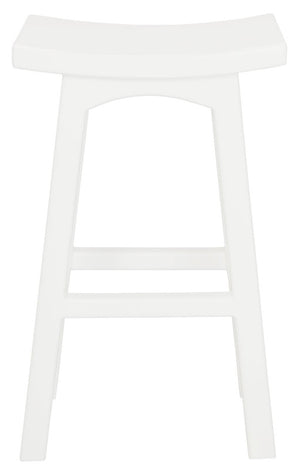 Tokyo Solid Mahogany Timber Barstool | White