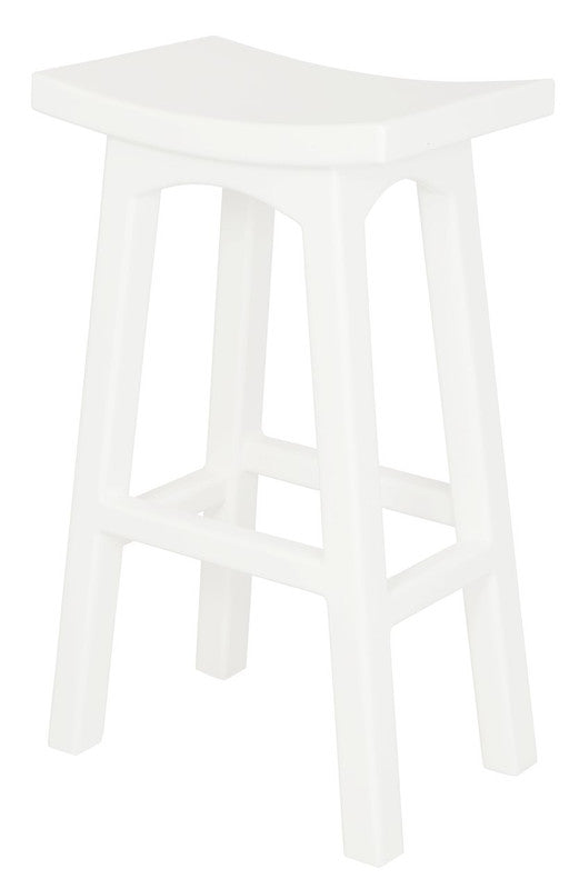 Tokyo Solid Mahogany Timber Barstool | White