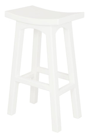 Tokyo Solid Mahogany Timber Barstool | White