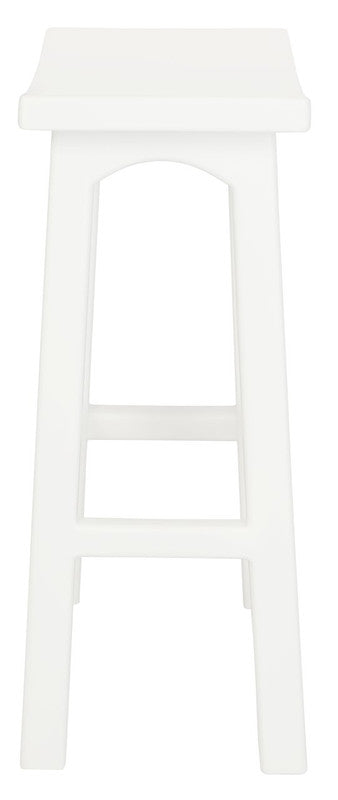 Tokyo Solid Mahogany Timber Barstool | White