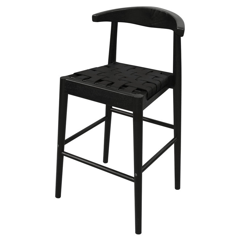 Elliot Leather Kitchen Counter Stool | Black