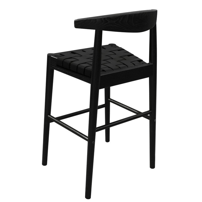 Elliot Leather Kitchen Counter Stool | Black