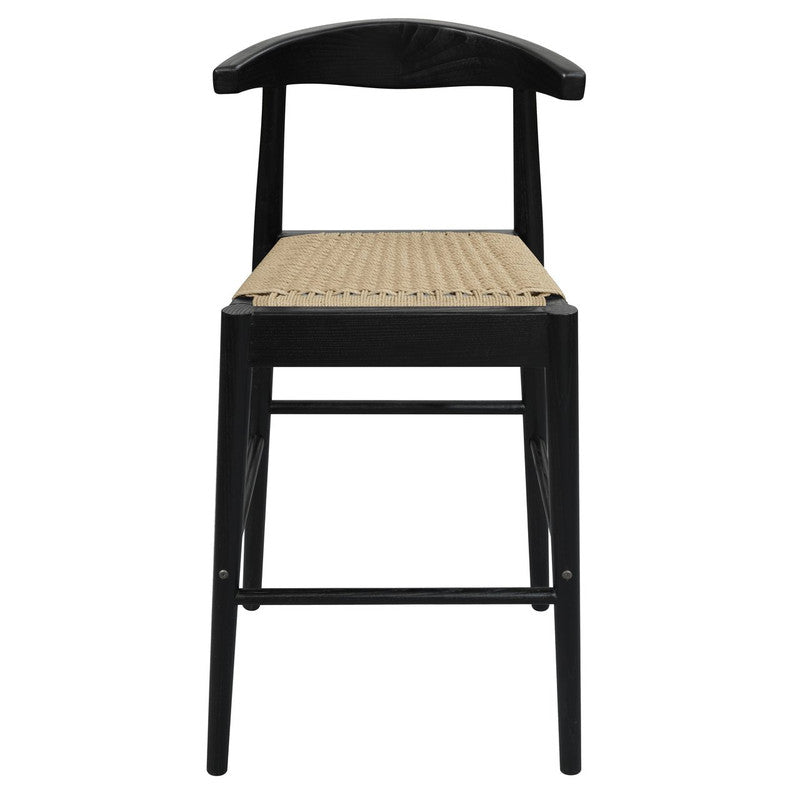 Arden Solid Oak Loom Kitchen Counter Stool | Black
