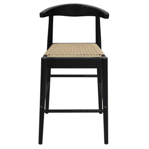 Arden Solid Oak Loom Kitchen Counter Stool | Black