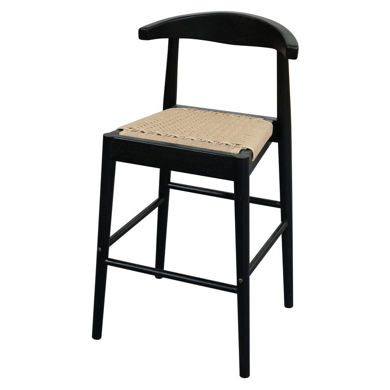 Arden Solid Oak Loom Kitchen Counter Stool | Black