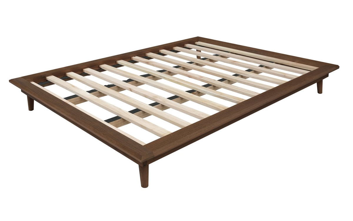 Gatsby Queen Size Platform Bed Base | Walnut Finish