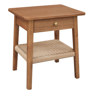 Kelly 1-Drawer Bedside Table | Almond Finish | Modern Wooden Bedroom Storage Cabinet