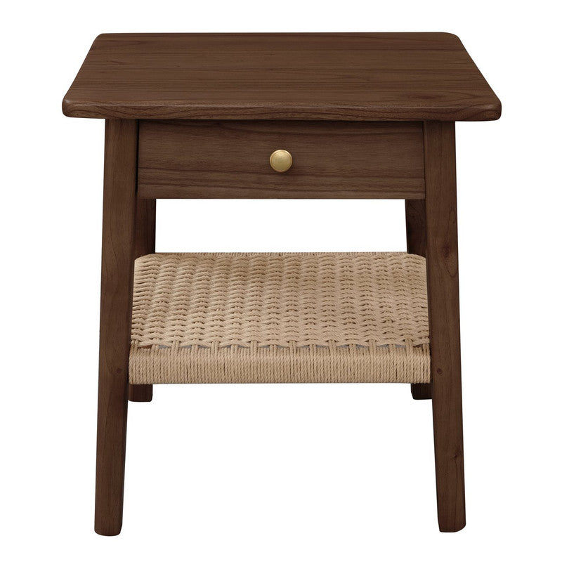 Kelly 1-Drawer Bedside Table | Walnut Finish | Modern Wooden Bedroom Storage Cabinet