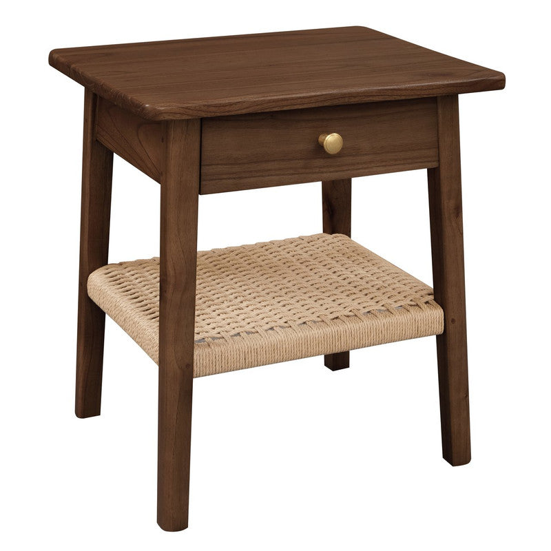Kelly 1-Drawer Bedside Table | Walnut Finish | Modern Wooden Bedroom Storage Cabinet