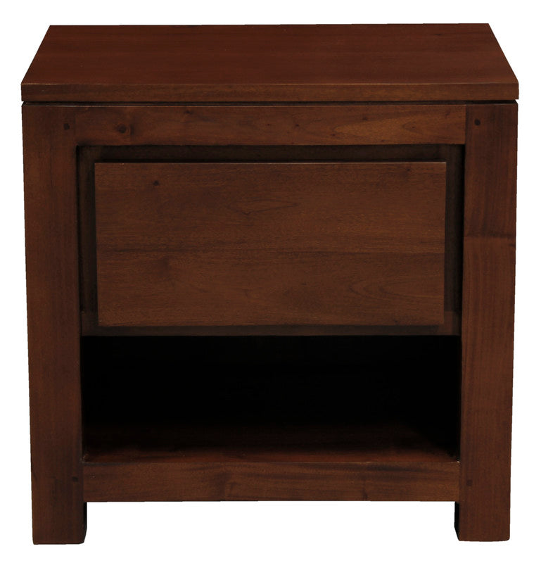 Amsterdam Solid Mahogany Timber 1 Drawer Bedside Table | Mahogany