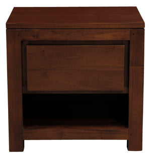 Amsterdam Solid Mahogany Timber 1 Drawer Bedside Table | Mahogany