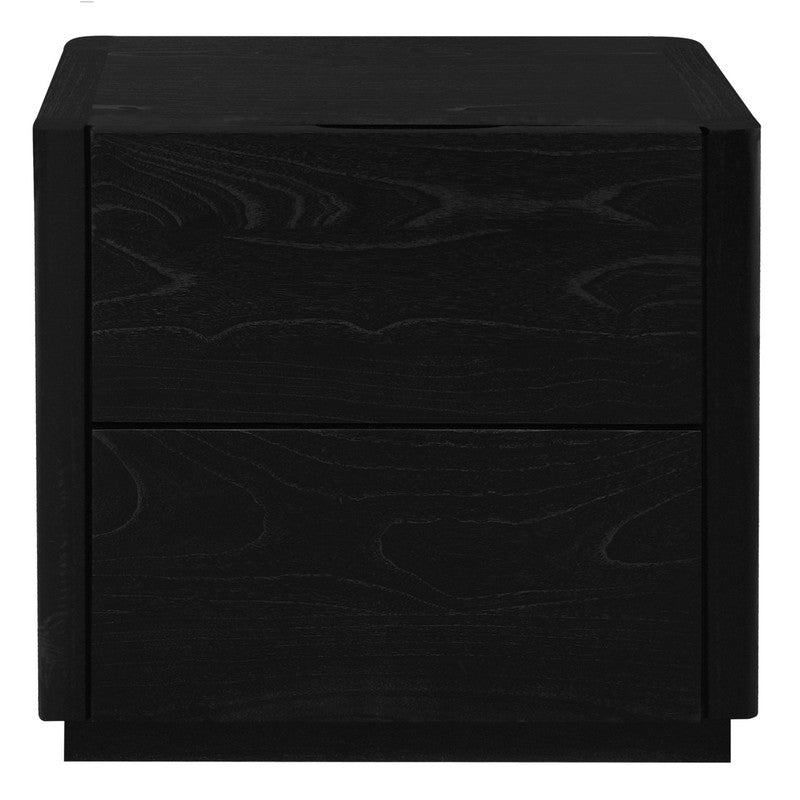 Gatsby 2-Drawer Bedside Table | Black Finish | Modern Wooden Bedroom Storage Cabinet