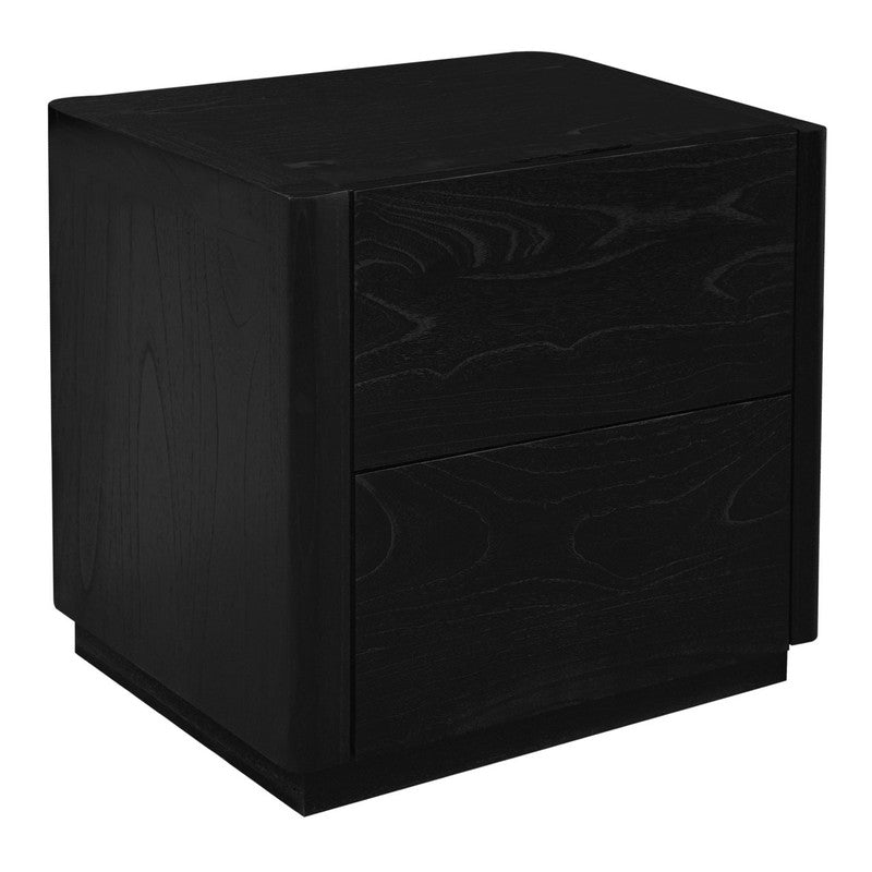 Gatsby 2-Drawer Bedside Table | Black Finish | Modern Wooden Bedroom Storage Cabinet