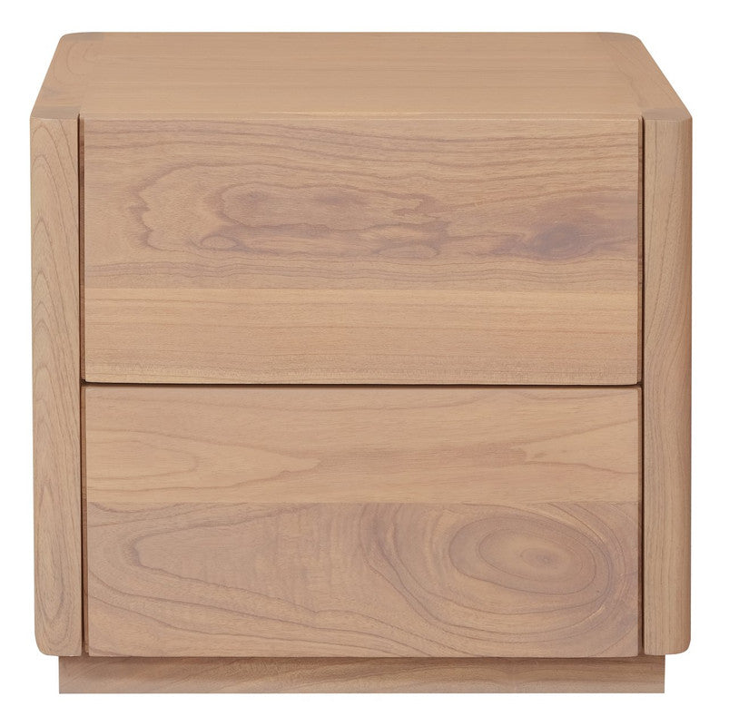 Gatsby 2-Drawer Bedside Table | Natural Finish | Modern Wooden Bedroom Storage Cabinet