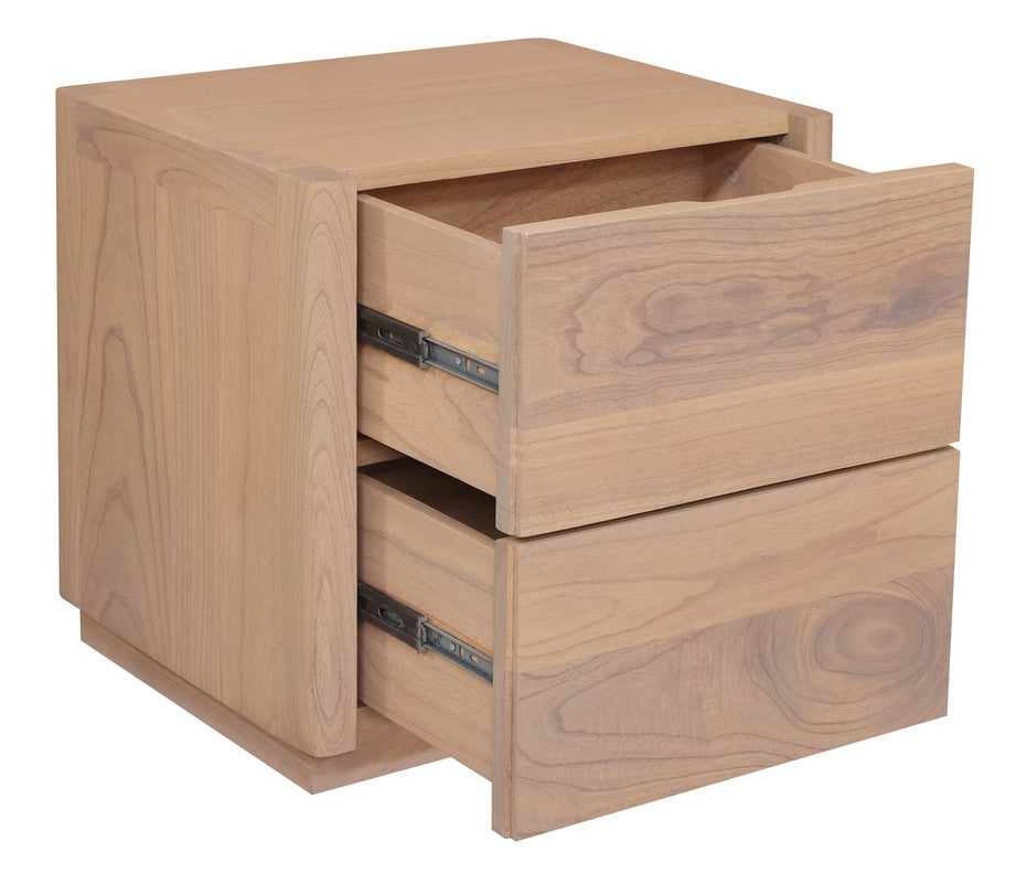 Gatsby 2-Drawer Bedside Table | Natural Finish | Modern Wooden Bedroom Storage Cabinet