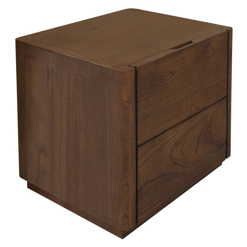 Gatsby 2-Drawer Bedside Table | Walnut Finish | Modern Wooden Bedroom Storage Cabinet