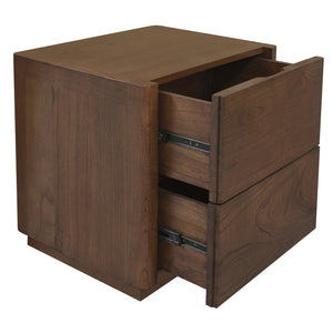 Gatsby 2-Drawer Bedside Table | Walnut Finish | Modern Wooden Bedroom Storage Cabinet