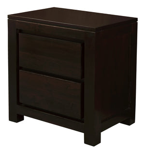Amsterdam 2 Drawer Bedside Table | Chocolate