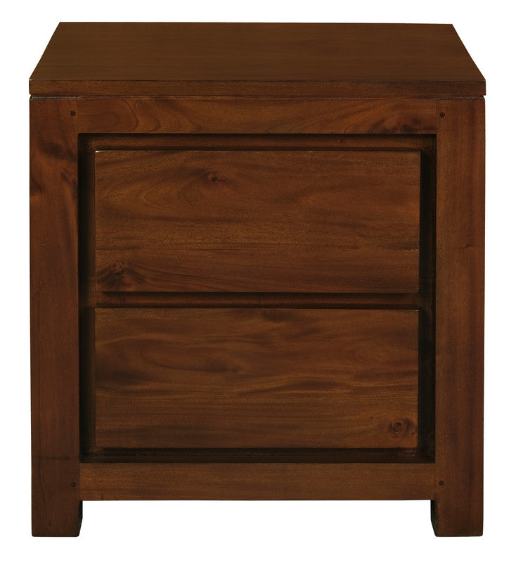 Amsterdam 2 Drawer Bedside Table | Mahogany