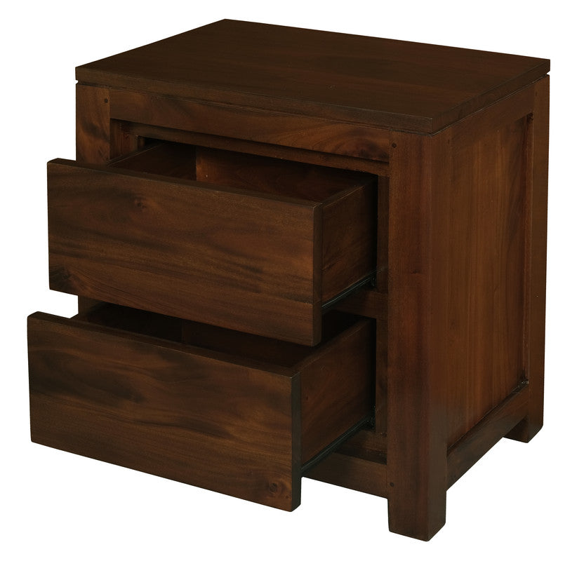 Amsterdam 2 Drawer Bedside Table | Mahogany