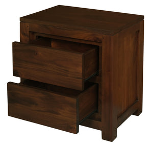 Amsterdam 2 Drawer Bedside Table | Mahogany