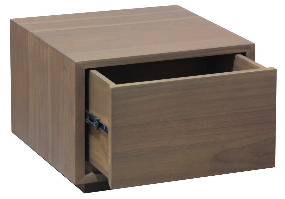 Oscar 1 Drawer Low Bedside Table | Latte