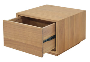 Oscar 1 Drawer Low Bedside Table | Natural