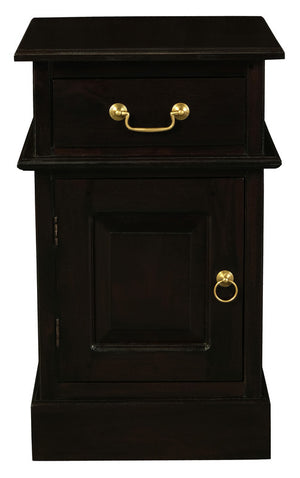 Tasmania 1 Solid Door 1 Drawer Bedside | Chocolate