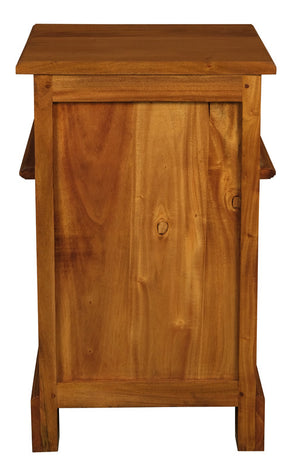 Tasmania 1 Solid Door 1 Drawer Bedside | Light Pecan