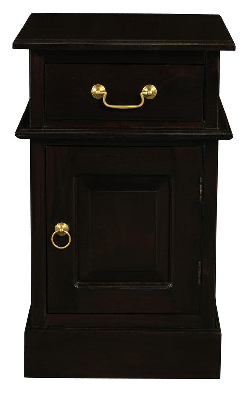 Tasmania 1 Solid Door 1 Drawer Bedside | Chocolate