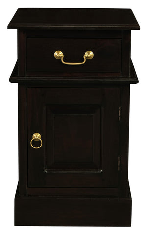 Tasmania 1 Solid Door 1 Drawer Bedside | Chocolate