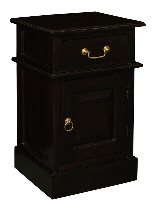 Tasmania 1 Solid Door 1 Drawer Bedside | Chocolate