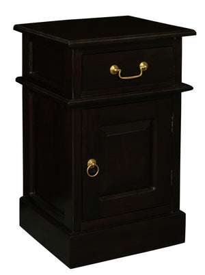 Tasmania 1 Solid Door 1 Drawer Bedside | Chocolate