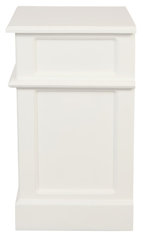 Tasmania 1 Solid Door 1 Drawer Bedside | White