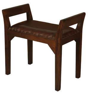 Wilson Genuine Leather Single Seater Stool/Bench | Mahogany