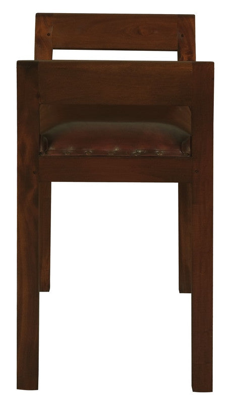 Wilson Genuine Leather Single Seater Stool/Bench | Mahogany