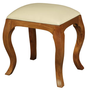 Eloise Cabriole Leg Dressing Stool | Light Pecan
