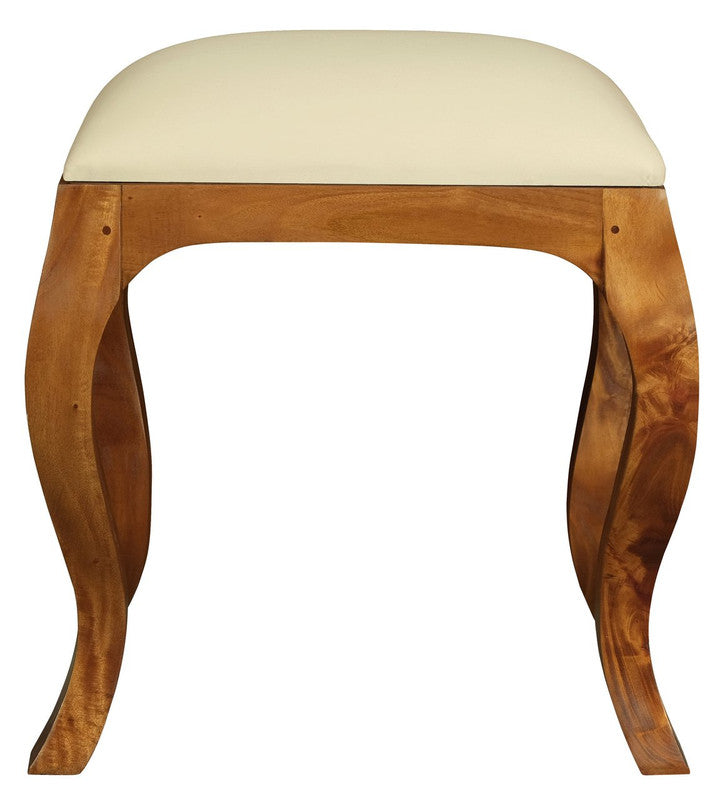 Eloise Cabriole Leg Dressing Stool | Light Pecan