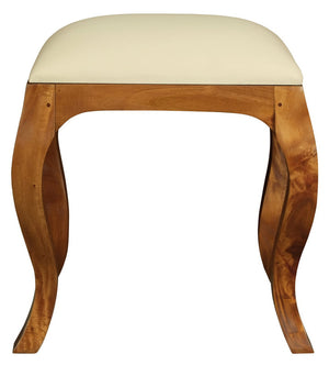 Eloise Cabriole Leg Dressing Stool | Light Pecan