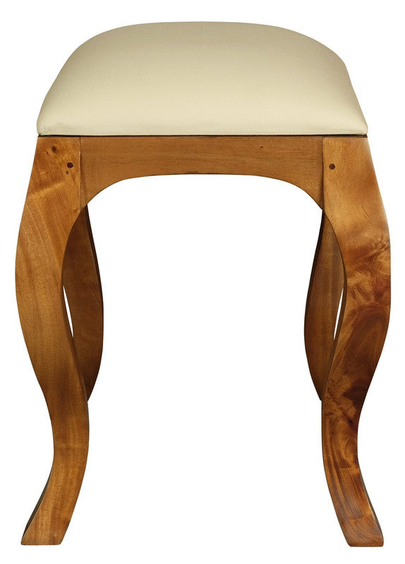 Eloise Cabriole Leg Dressing Stool | Light Pecan