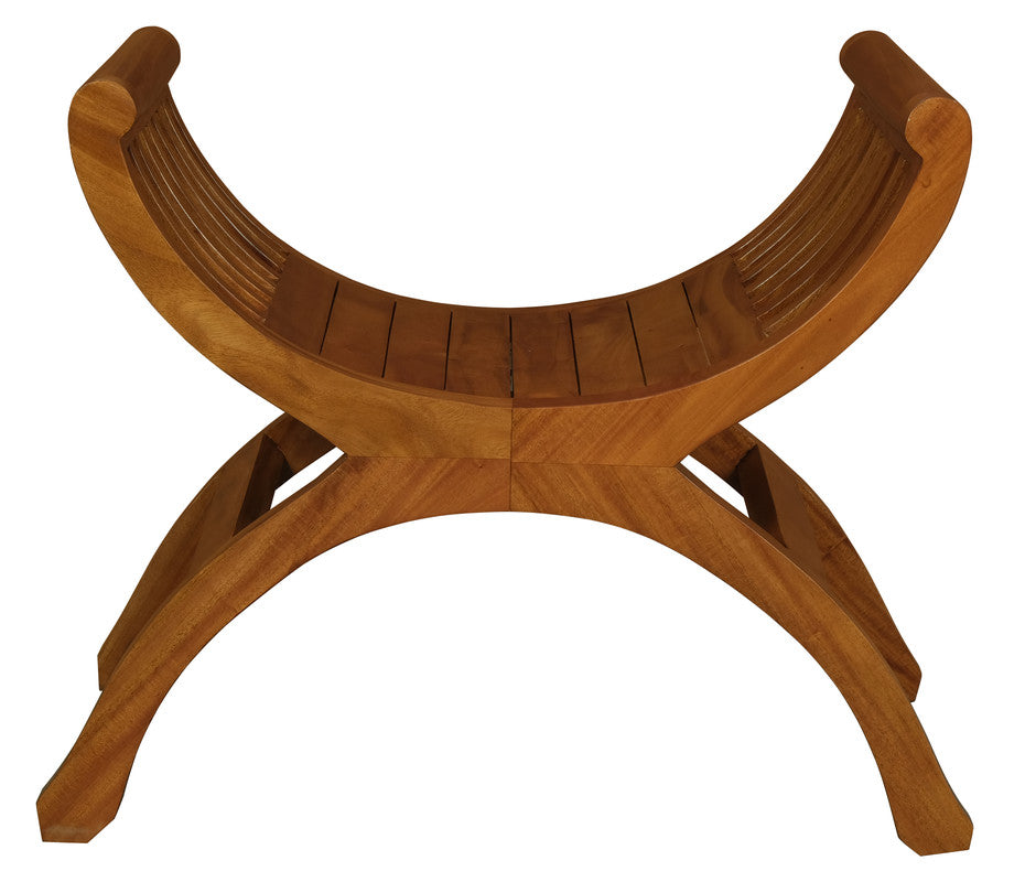 Maeve Solid Mahogany Single Seater Stool | Light Pecan