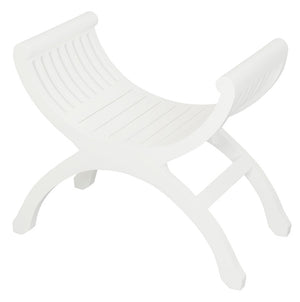 Maeve Solid Mahogany Single Seater Stool | White