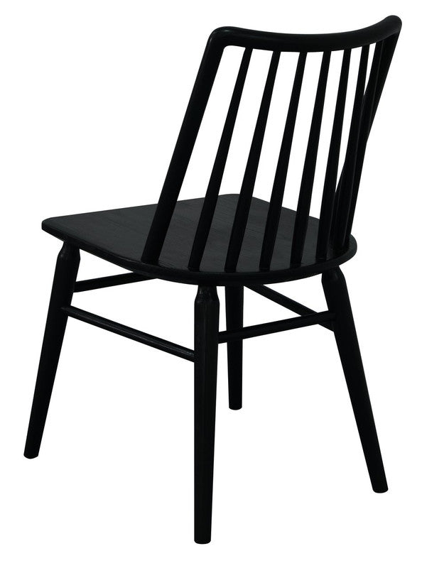 Riviera Solid Oak Dining Chair | Set of 2 | Black