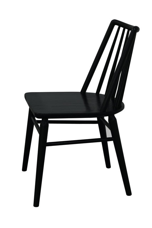 Riviera Solid Oak Dining Chair | Set of 2 | Black