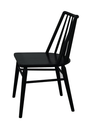 Riviera Solid Oak Dining Chair | Set of 2 | Black