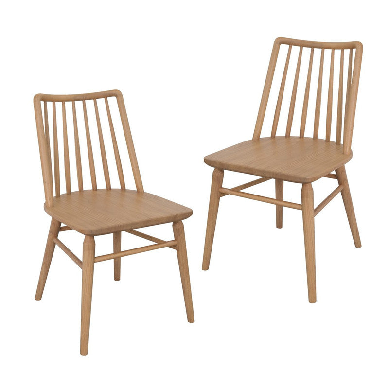 Riviera Solid Oak Dining Chair | Set of 2 | Natural
