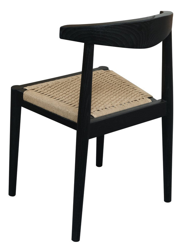 Arden Solid Oak Dining Chair | Black | Loom Seat | Classic Wooden Kitchen Seating