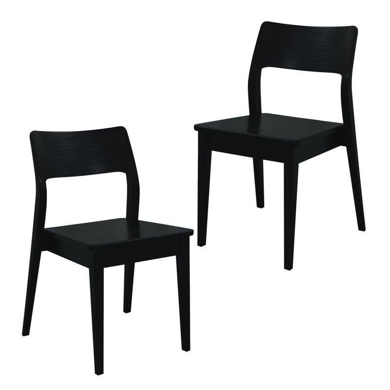 Providence Solid Oak Dining Chair | Set of 2 | Black