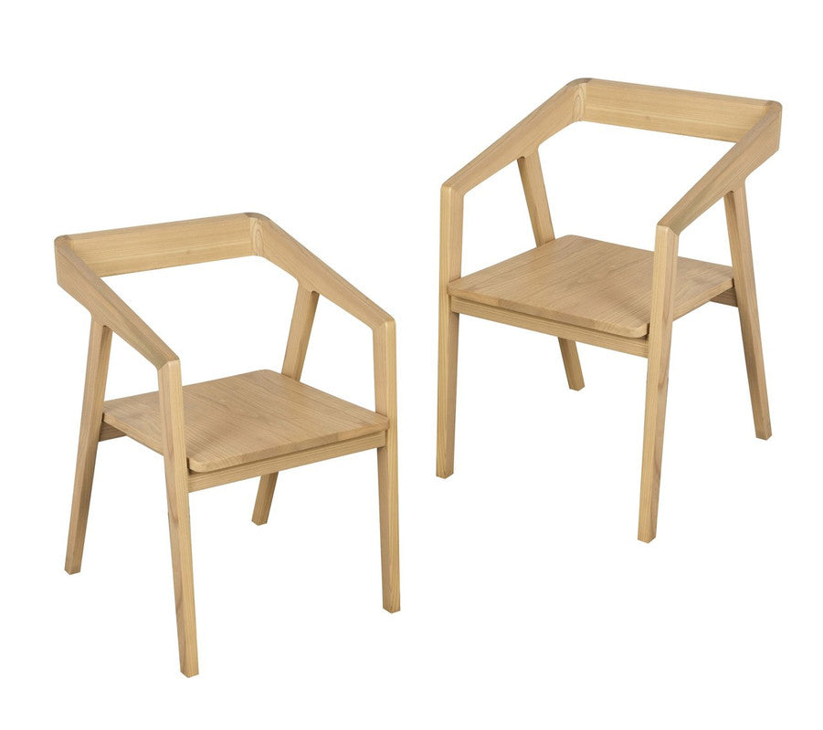 Kyoto Solid Oak Arm Chair | Set of 2 | Natural