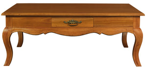 French Provincial 2-Drawer Coffee Table | Light Pecan Finish